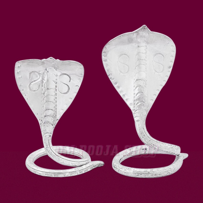 Pure Silver Snake Pair (Naag Nagin Joda) Size: 2.5x1.3 inch & 2x1.25 nch, Weight- 34 Gms