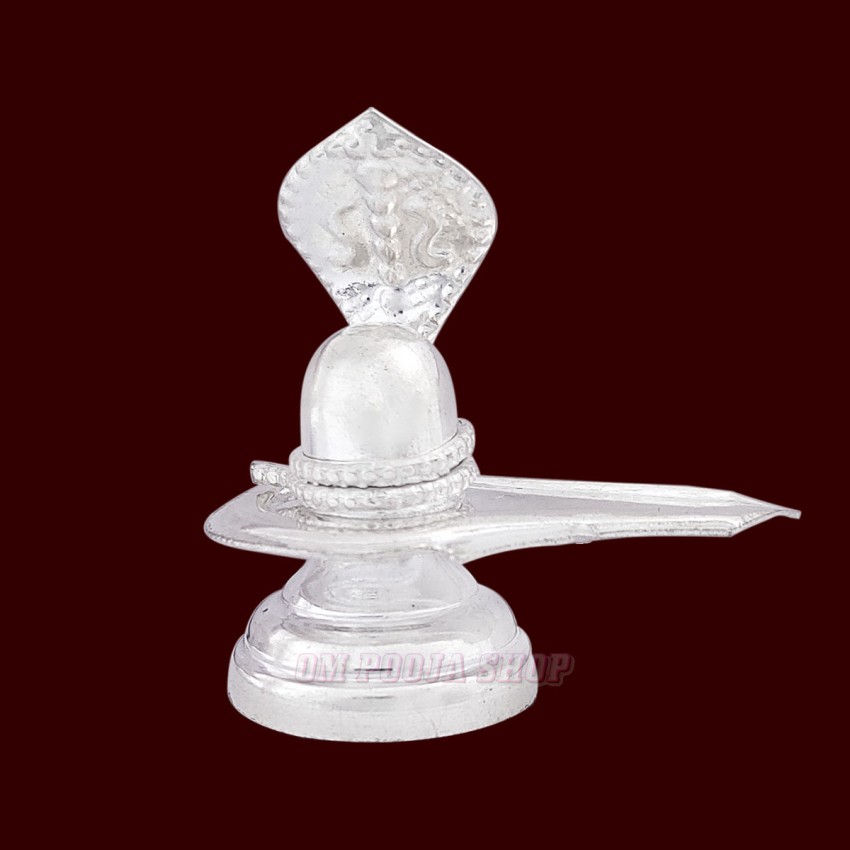 Small Shivling with Snake in Pure Silver