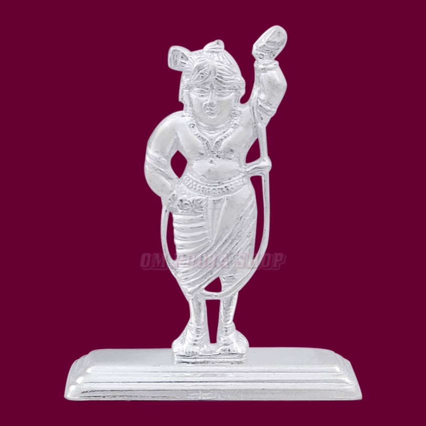 Shrinathji Bhagawan Small Statue in Pure Sterling Silver Size: 2.5x2x0.5 inch