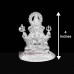Silver Lord Ganesha Murit Idol for Worship - Size: 4 inches