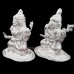 Silver Laxmi Ganpati Small idol - Size: 1.75 x 1.75 x 1.25 inches