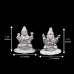 Silver Laxmi Ganpati Small idol - Size: 1.75 x 1.75 x 1.25 inches