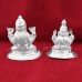 Small Goddess Laxmi And Lord Ganesha idol in Pure Silver
