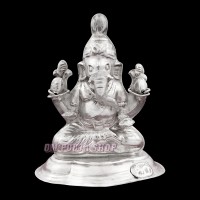 Vakratunda Ganesh Silver Murti / Idol - 25 Grams (Size: 2.4 x 2 x 1.6 inches)