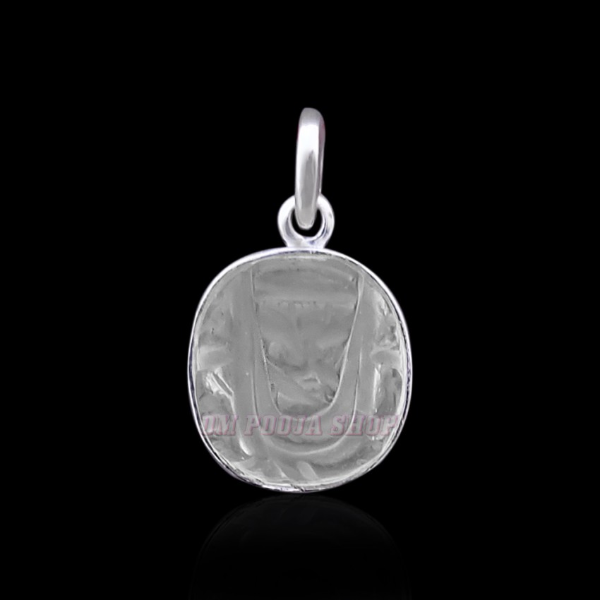 Crystal (Sphatik) Ganesh Pendant in Pure Silver