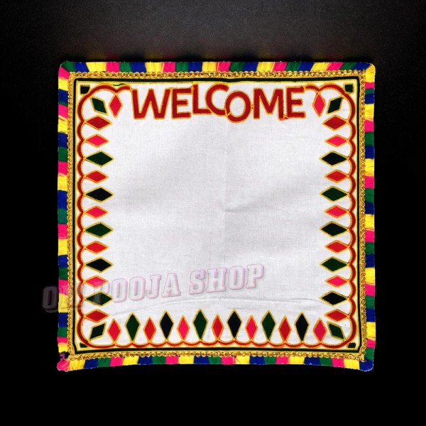Embroidery Kanku Pagla Welcome Cloth Asan in Pure Cotton for Swagat of Baby & Bride