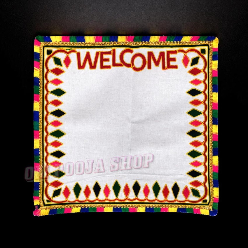 Embroidery Kanku Pagla Welcome Cloth Asan in Pure Cotton for Swagat of Baby & Bride