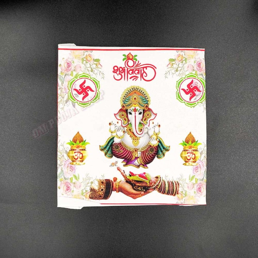 Shubh VIvah Shri Ganesh Printed Hast Melap Wedding Cloth / Rumal