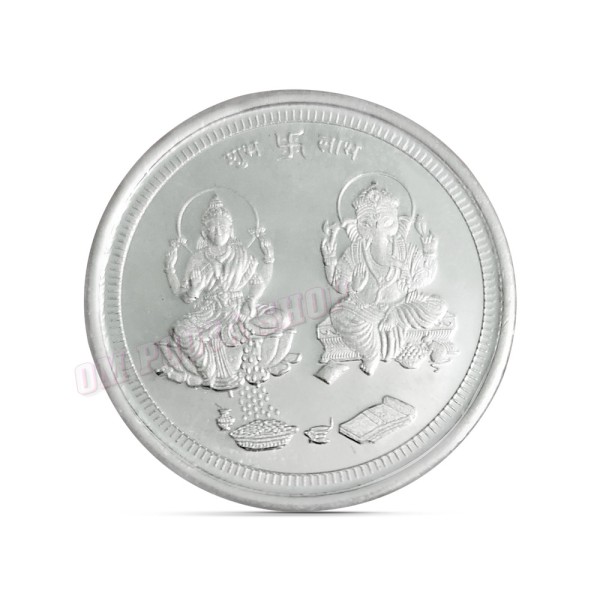 Lakshmi Ganesh Coin in 999 Pure Silver