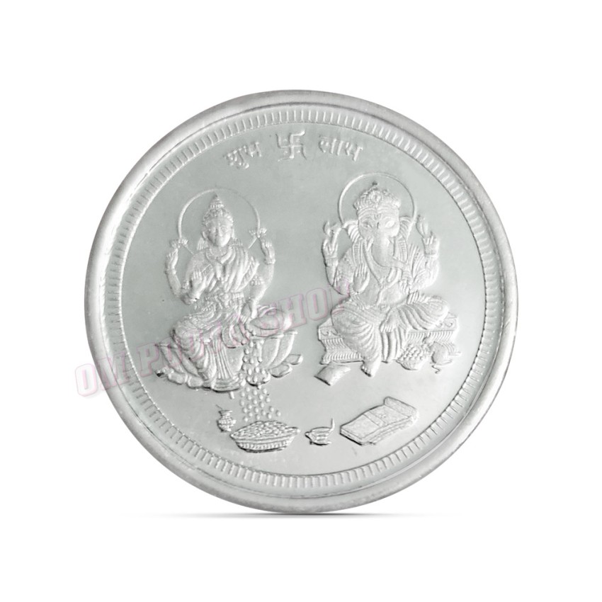 Lakshmi Ganesh Coin in 999 Pure Silver