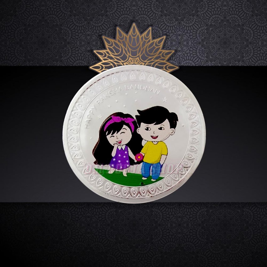 Rakshabandhan Coin 999 Pure Silver Coin for Gift