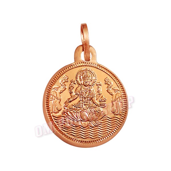 Shri Mahalakshmi Shree Yantra Round Locket in Pure Copper