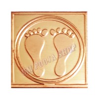 Copper Lakshmi Devi Charan Paduka in Square Shape