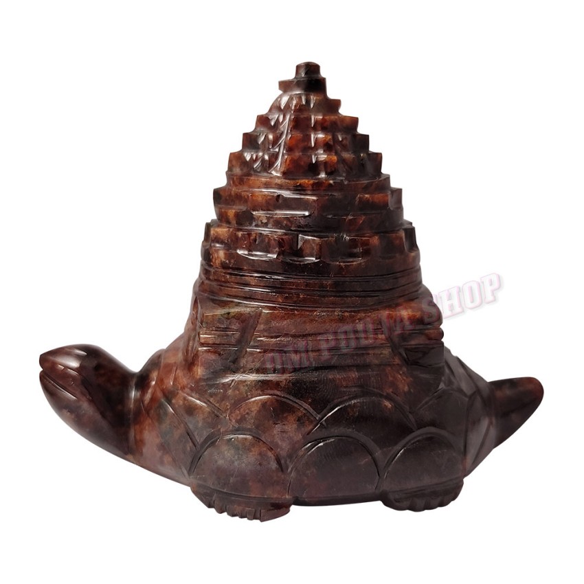 Meru Shree Yantra on Tortoise Kachhua in Gomed Stone - 358 Grams