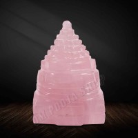 Rose Quartz Meru Shree Yantra – Natural Crystal Pyramid for Love, Harmony & Positive Energy