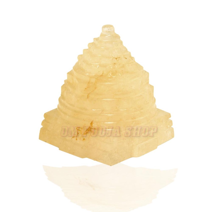 Sri Yantra in Yellow Jade Gemstone - 100 gms