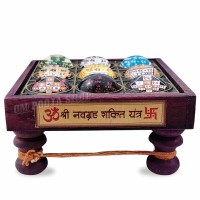 Navgrah Shakti Yantra Chowki Size: 2.2x4.25x4.25 inch