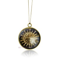 Surya Yantra Round Pendant in Brass