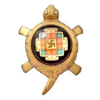 Tortoise Shri Granesh Yantra in Brass Home & Office Decor Size: 1.5x4.25x3.5 inches